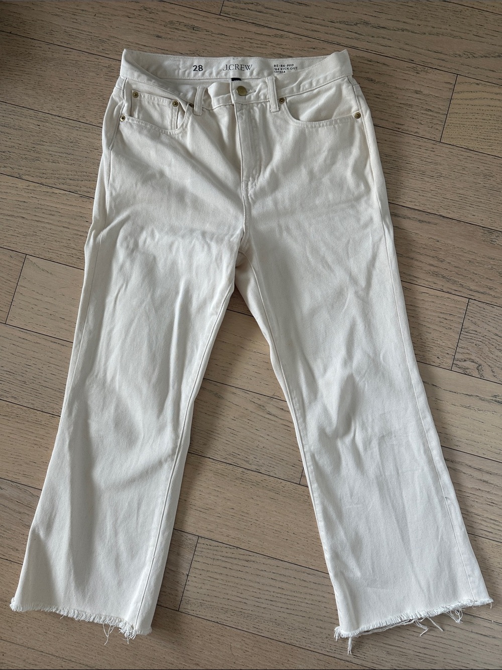 J. Crew ‘84 Kick Out Jeans in Ecru Wash